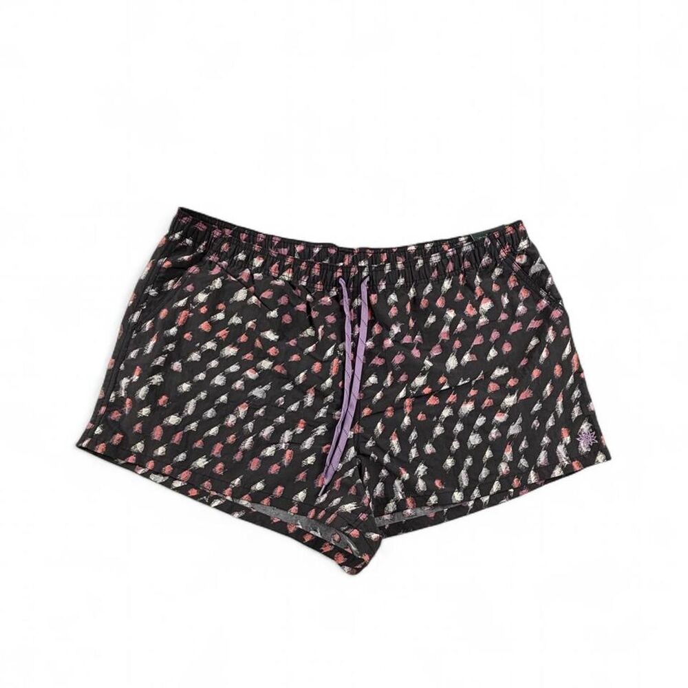 Alpine Design Shorts Women’s XXL Black Pink Print Drawstring Hiking NWT